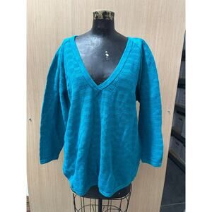 90s, Mill Valley, Blue, Sweater, Size L, Longsleeve, V Neck, ~ 250811-WH 486